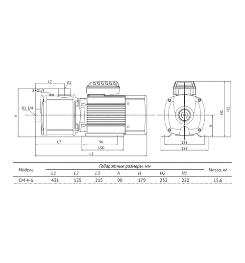 Горизонтальный насос UNIPUMP CM 4-6