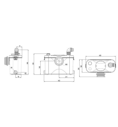 Канализационная станция UNIPUMP SANIVORT 405 М 8м (центральный вход)