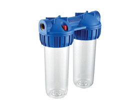 Колба Slim Line UNIPUMP CFC-10K-2 (резьба ¾”) без картриджа (прозрачная двойная) Колба Slim Line UNIPUMP CFC-10K-2 (резьба ¾”) без картриджа (прозрачная двойная)